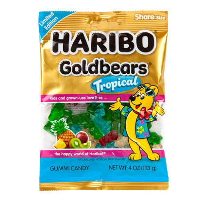 Wholesale Haribo Tropical Goldbears 4 Oz Peg Bag- Bulk