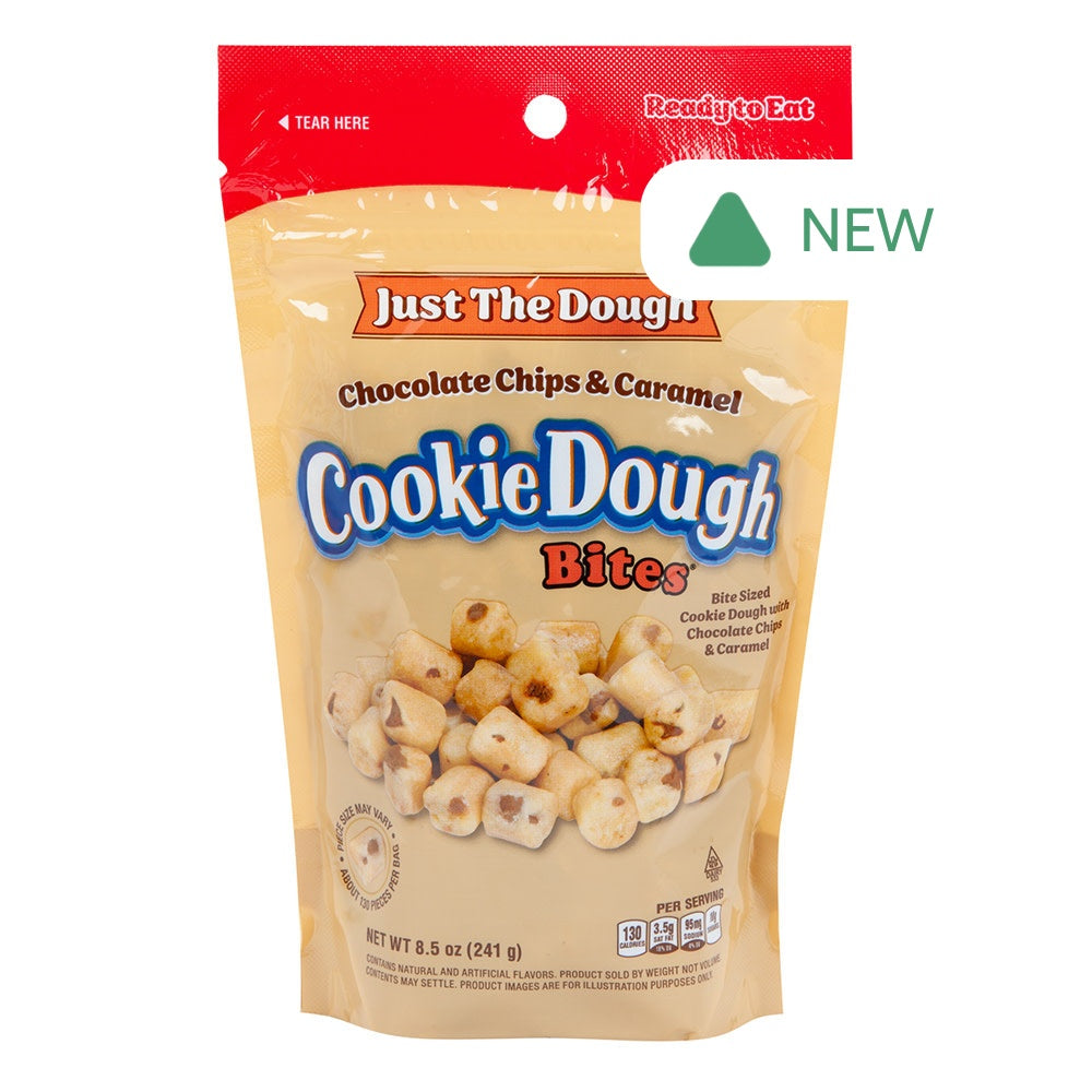 Wholesale Cookie Dough Bites Just The Dough Chocolate Chip & Caramel Peg Bag- Bulk