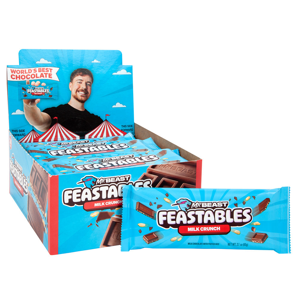 Wholesale Mrbeast Feastables Milk Chocolate Crunch Bar 2.11 Oz- Bulk