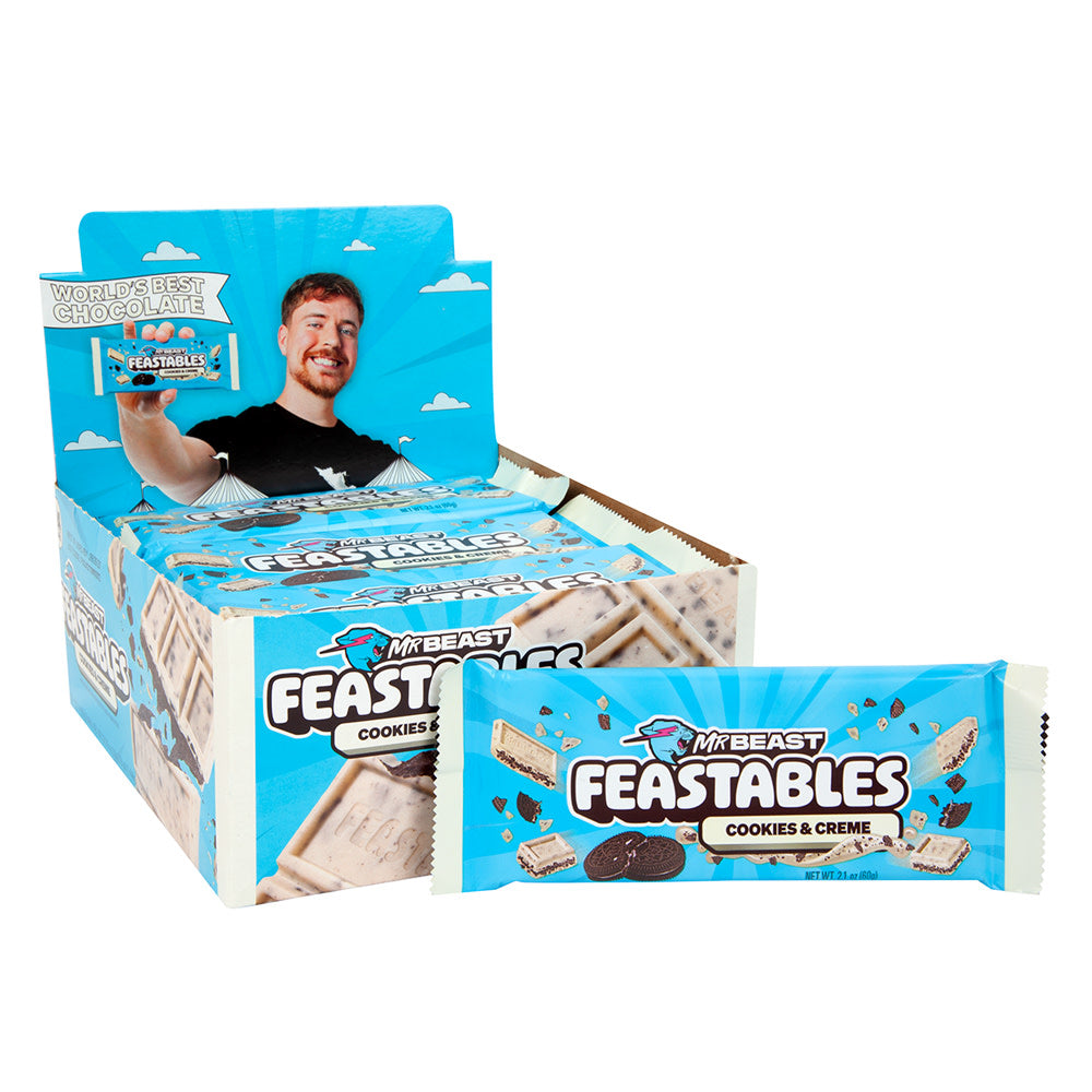 Wholesale Mrbeast Feastables Cookies & Creme Bar 2.11 Oz- Bulk