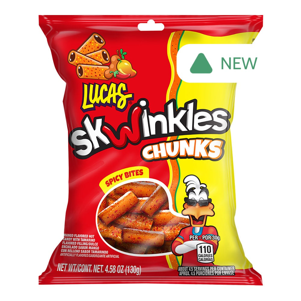 Wholesale Lucas Spicy Bites Mango Skwinkles Chunks 4.58 Oz Peg Bag- Bulk