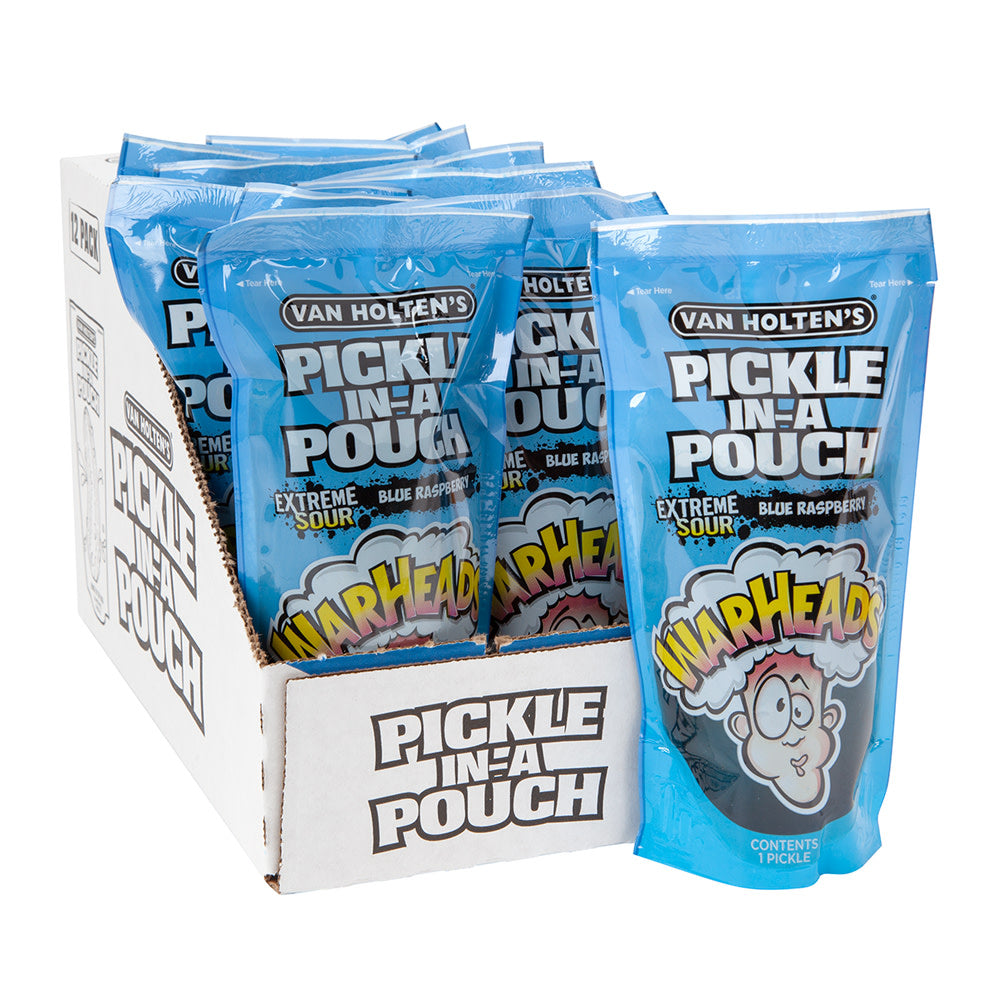 Wholesale Van Holten'S Warheads Blue Raspberry Pickle In A Pouch- Bulk