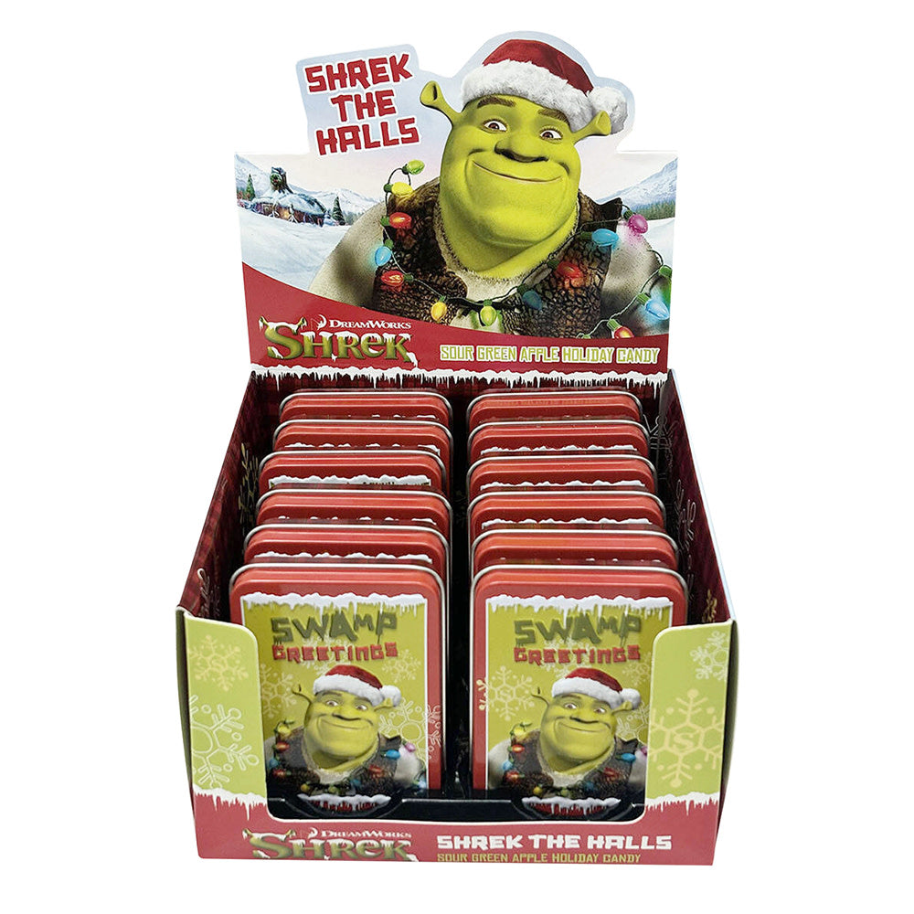 Wholesale Shrek The Halls Sour Green Apple Candy 1 Oz Tin- Bulk