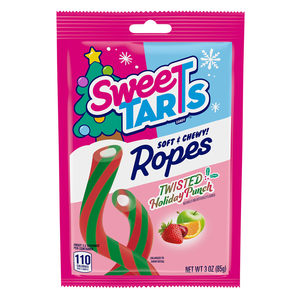 Wholesale Sweetarts Twisted Holiday Punch Ropes 3 Oz Peg Bag- Bulk