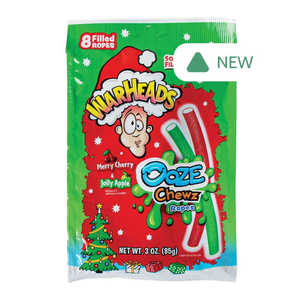 Wholesale Warheads Merry Cherry Jelly Apple Ooze Chewz Ropes 3 Oz- Bulk