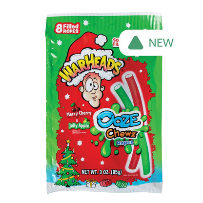 Wholesale Warheads Merry Cherry Jelly Apple Ooze Chewz Ropes 3 Oz- Bulk