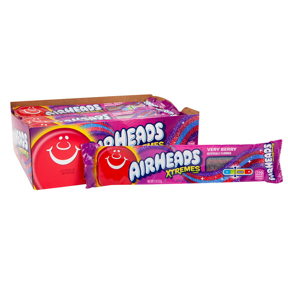 Wholesale Airheads Xtremes Very Berry Belts 2 Oz- Bulk