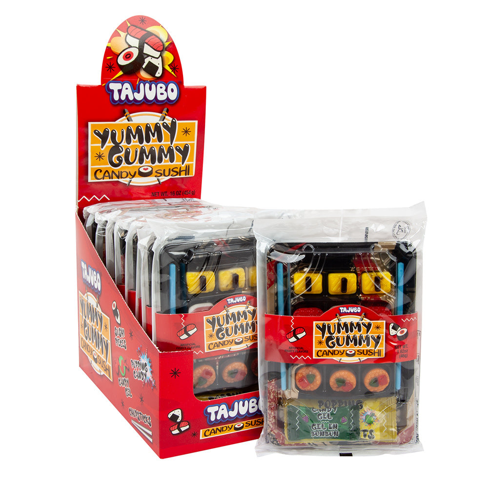 Wholesale Tajubo Yummy Gummy Candy Sushi 1.62 Oz Tray- Bulk