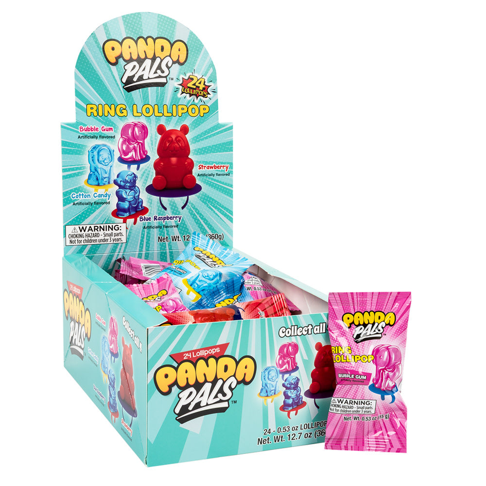 Wholesale Panda Pals Assorted Ring Lollipop 0.53 Oz- Bulk