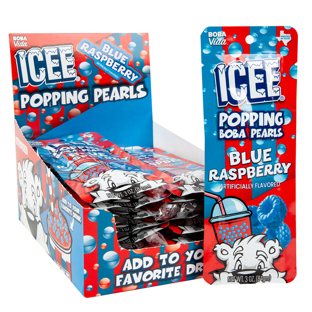 Wholesale Icee Blue Raspberry Popping Boba Pearls 3 Oz- Bulk