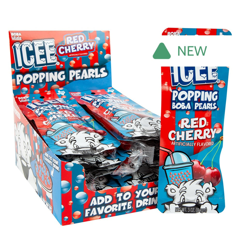 Wholesale Icee Red Cherry Popping Boba Pearls 3 Oz- Bulk