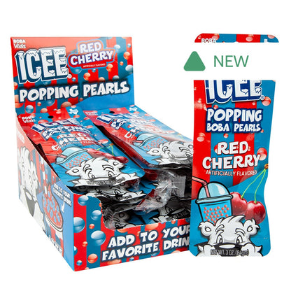 Wholesale Icee Red Cherry Popping Boba Pearls 3 Oz- Bulk