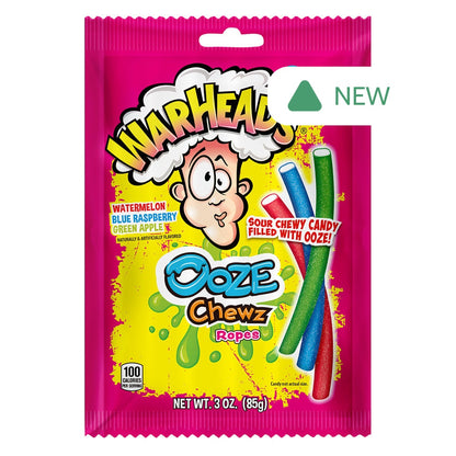 Wholesale Warheads Ooze Chewz Ropes 3 Oz Peg Bag- Bulk