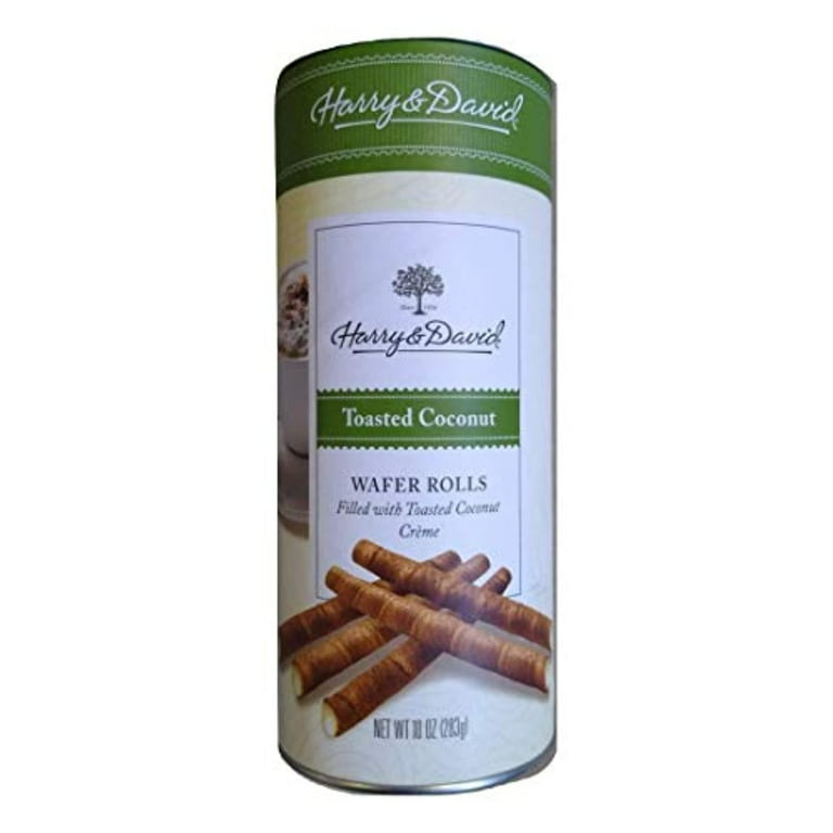 Wholesale Harry & David Toasted Coconut Wafer Rolls Tin 10 oz Bag- Bulk