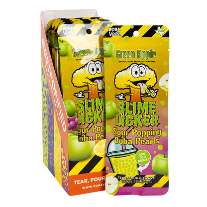 Wholesale Slime Licker Sour Green Apple Popping Boba Pearls 3 Oz- Bulk