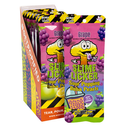 Wholesale Slime Licker Sour Grape Popping Boba Pearls 3 Oz- Bulk