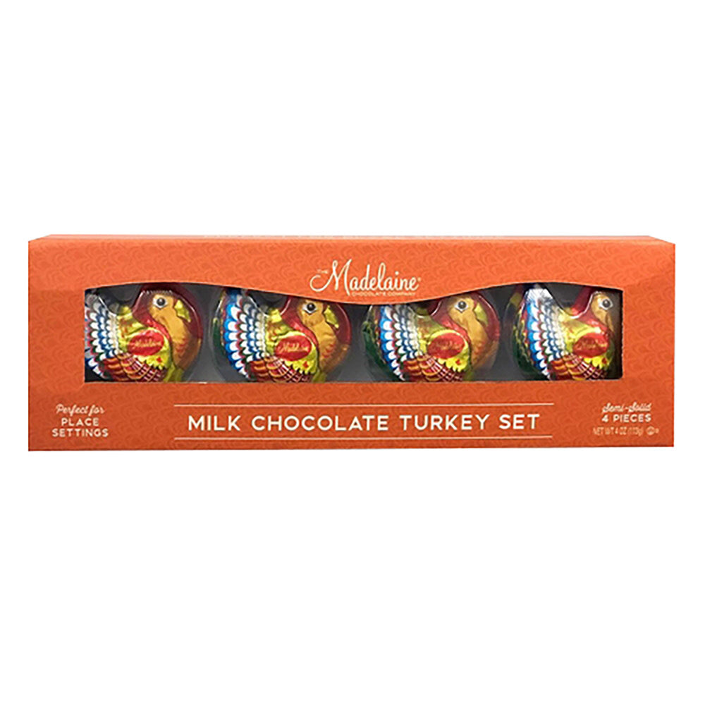 Wholesale Madelaine Milk Chocolate Turkey Set 4 Piece 4 Oz Box- Bulk