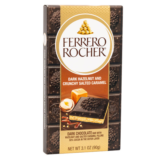Wholesale Ferrero Rocher Dark Hazelnut And Crunchy Salted Caramel Bar 3.1 Oz- Bulk