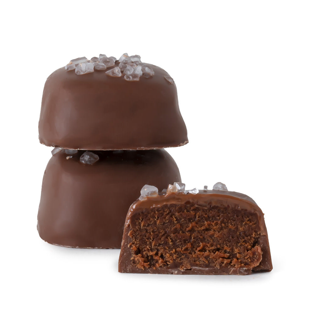 Wholesale Nassau Double Chocolate Sea Salt Caramels - Milk Chocolate- Bulk