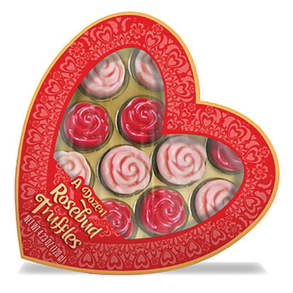 Rosebud Caramel Truffle 4.23 Oz Heart Box