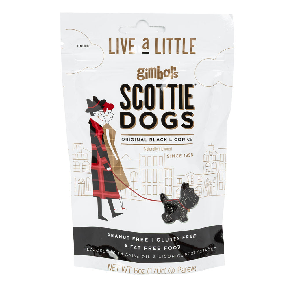 Wholesale Jelly Belly Scottie Dogs Black Licorice 6 Oz Pouch- Bulk