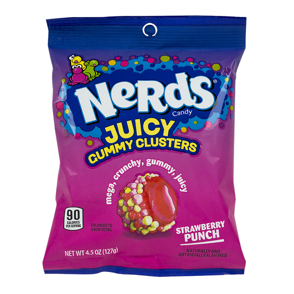 Wholesale Nerds Strawberry Punch Juicy Gummy Clusters 4.5 Oz Peg Bag- Bulk