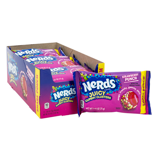 Wholesale Nerds Strawberry Punch Juicy Gummy Clusters 2.65 Oz Share Pouch- Bulk
