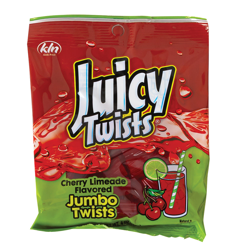 Juicy Twists Cherry Limeade Jumbo Twists 4 Oz Peg Bag