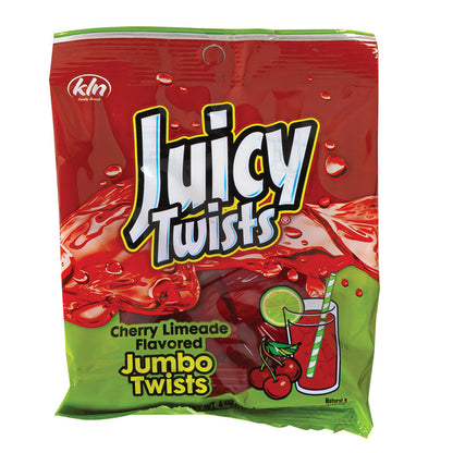 Juicy Twists Cherry Limeade Jumbo Twists 4 Oz Peg Bag