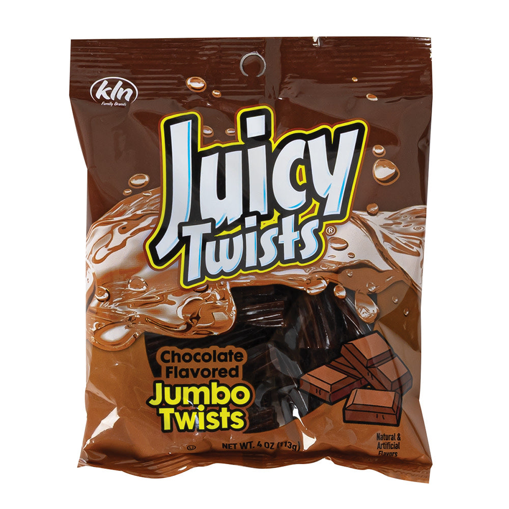 Juicy Twists Chocolate Jumbo Twists 4 Oz Peg Bag