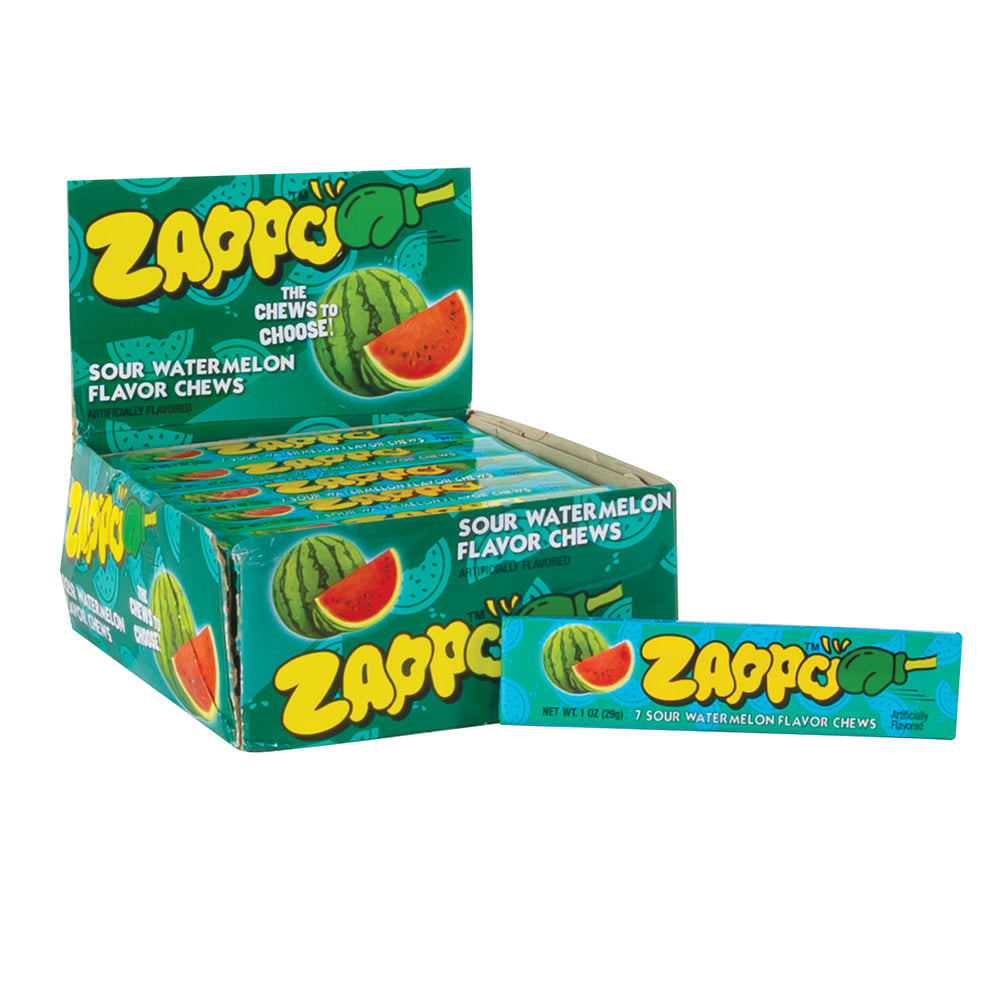 Wholesale Zappo Sour Watermelon Chews 1 Oz Stick- Bulk