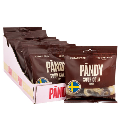 Pandy Sour Cola Sugar Free Swedish Candy 1.8 Oz Peg Bag