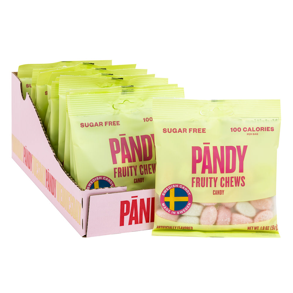 Wholesale Pandy Fruity Chews Sugar Free Swedish Candy 1.8 Oz Peg Bag- Bulk