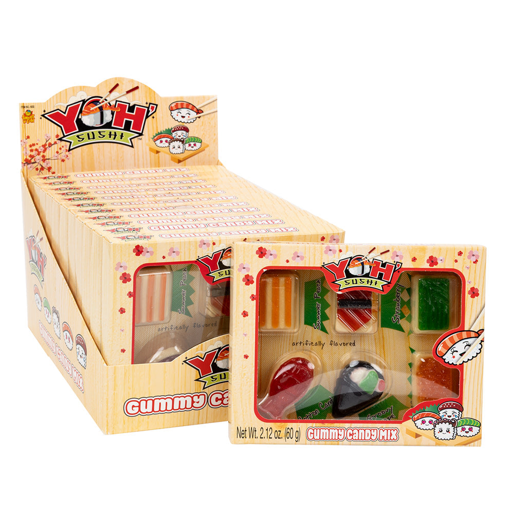 Wholesale Yoh’ Sushi Gummy Candy Mix 2.12 Oz Bento Box- Bulk