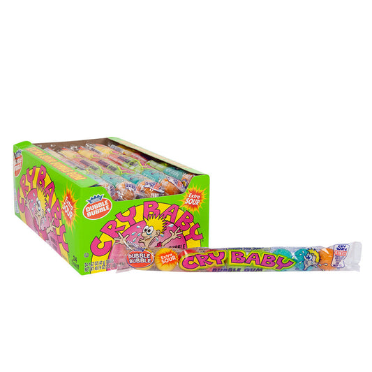 Wholesale Cry Baby Extra Sour Bubble Gum 9 Piece Tube- Bulk