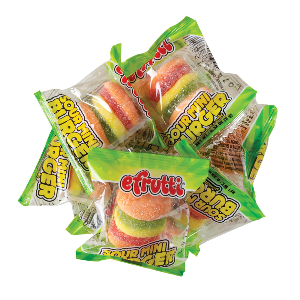 Wholesale Efrutti Sour Mini Burgers 0.32 Oz- Bulk