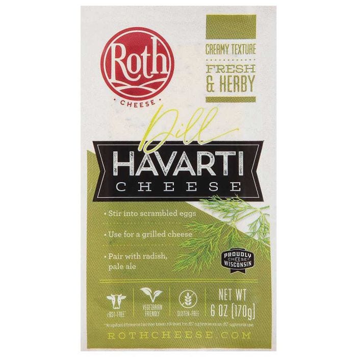 Wholesale Dill Havarti Cuts Cheese 6 OZ- Bulk