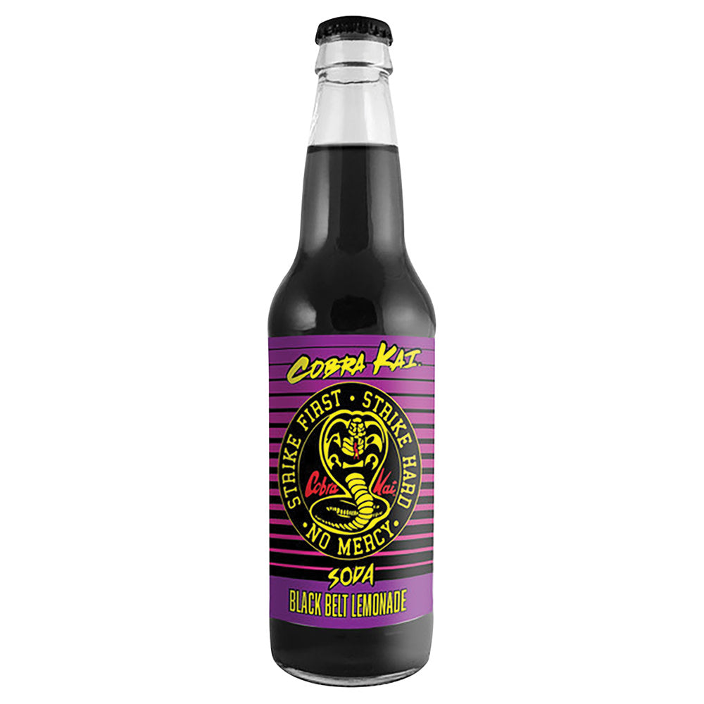 Wholesale Cobra Kai Black Belt Lemonade Soda 12 Oz Bottle- Bulk