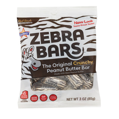 Zebra Bars Peanut Butter Bar 3 Oz Peg Bag