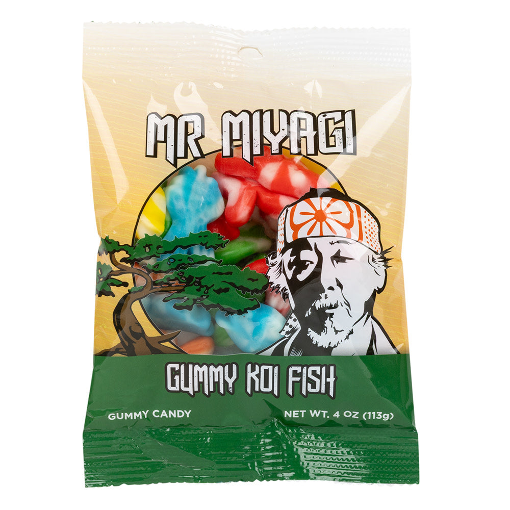 Wholesale Cobra Kai Mr Miyagi Gummy Koi Fish 4 Oz Peg Bag- Bulk