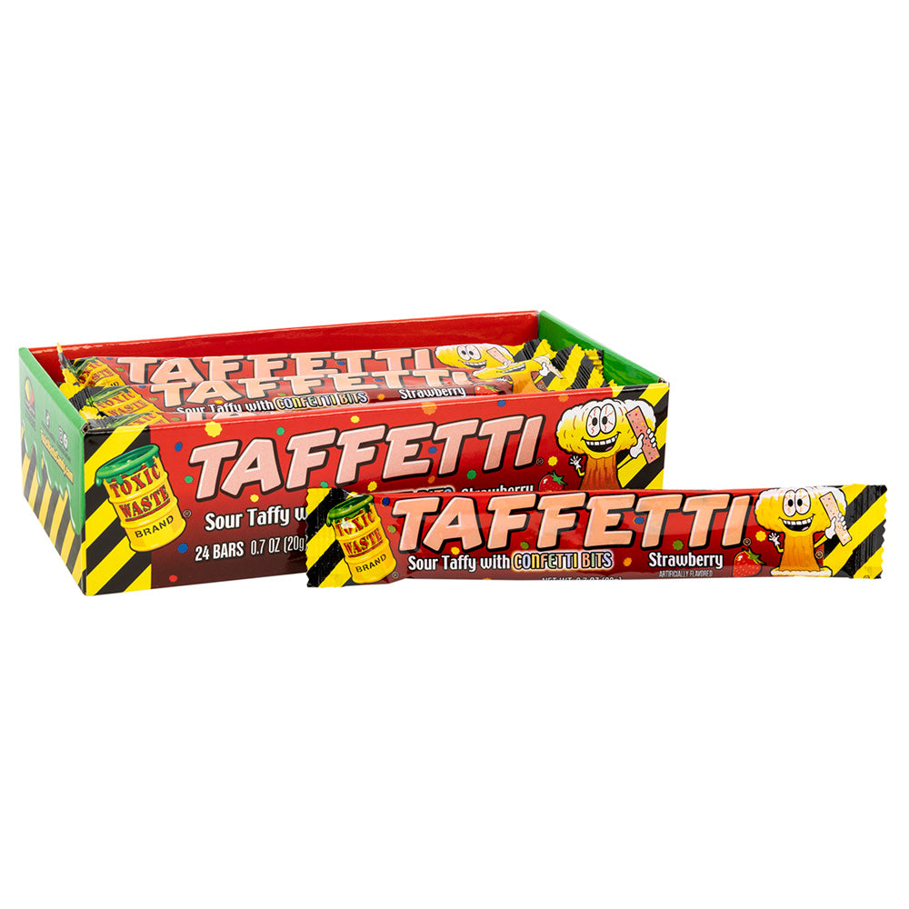 Wholesale Toxic Waste Taffetti Strawberry Sour Taffy 0.7 Oz- Bulk