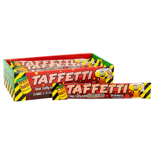 Wholesale Toxic Waste Taffetti Strawberry Sour Taffy 0.7 Oz- Bulk