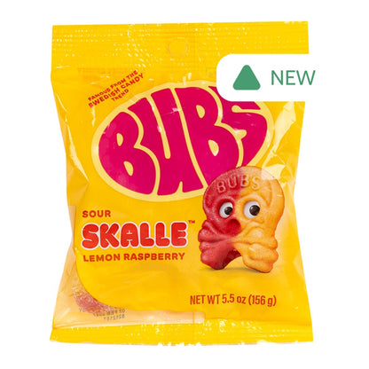Wholesale Bubs Sour Skalle Lemon Raspberry 5.5 Oz Peg Bag- Bulk
