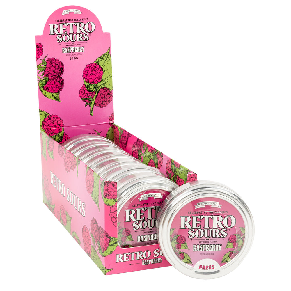 Wholesale Retro Sours Raspberry 2.12 Oz Tin- Bulk