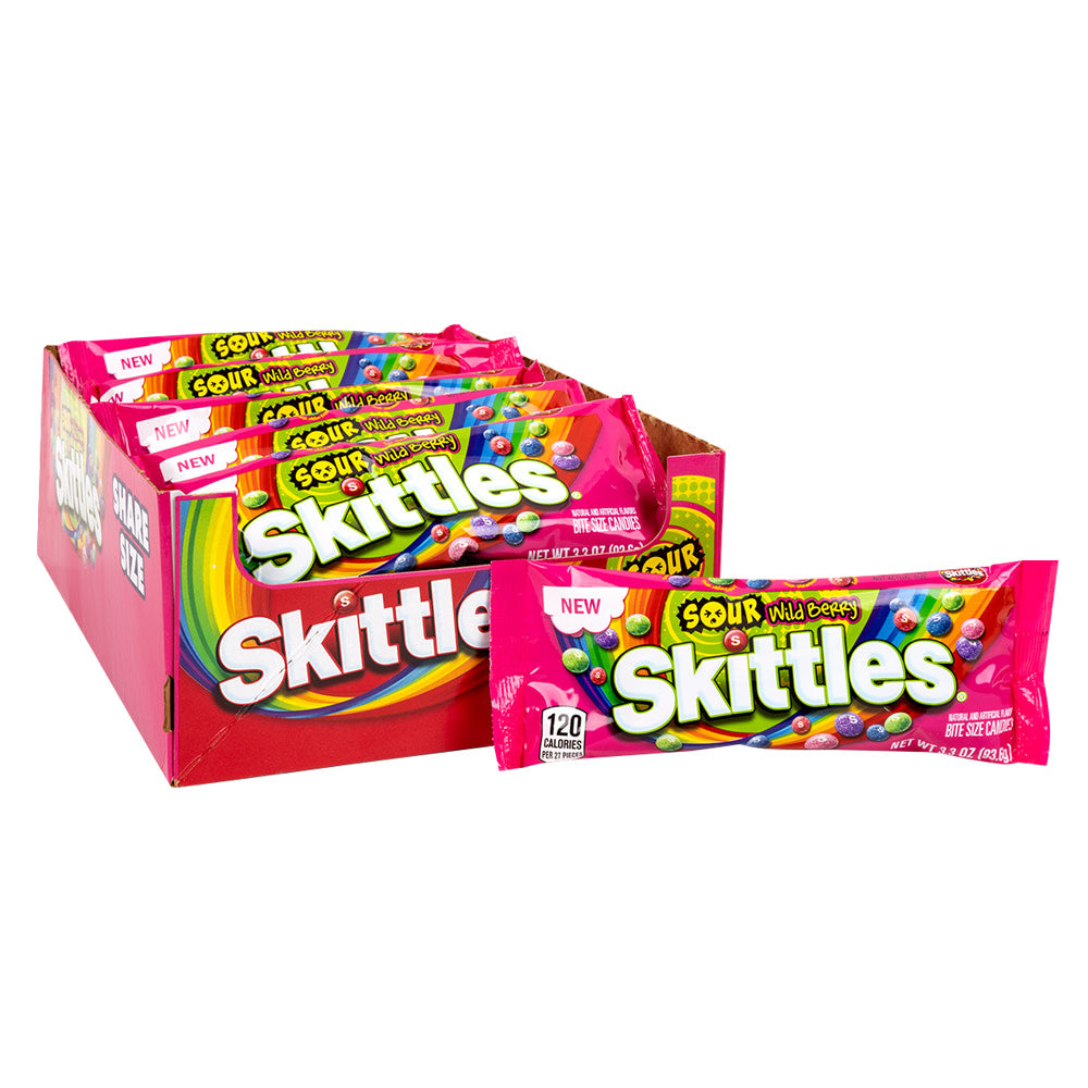 Wholesale Skittles Sour Wild Berry Share Size 3.3 Oz Bag- Bulk