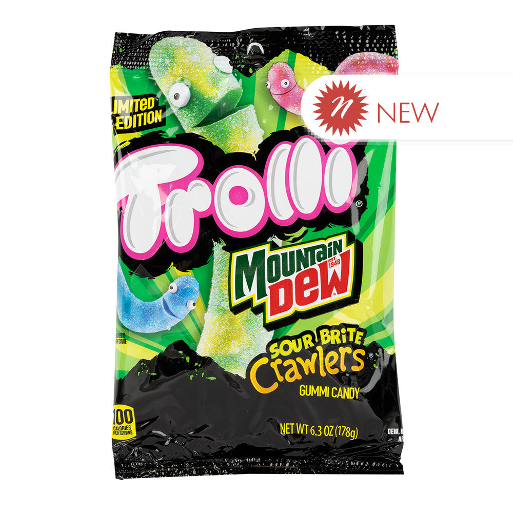 Wholesale Trolli Mountain Dew Sour Brite Crawlers 6.3 Oz Peg Bag- Bulk
