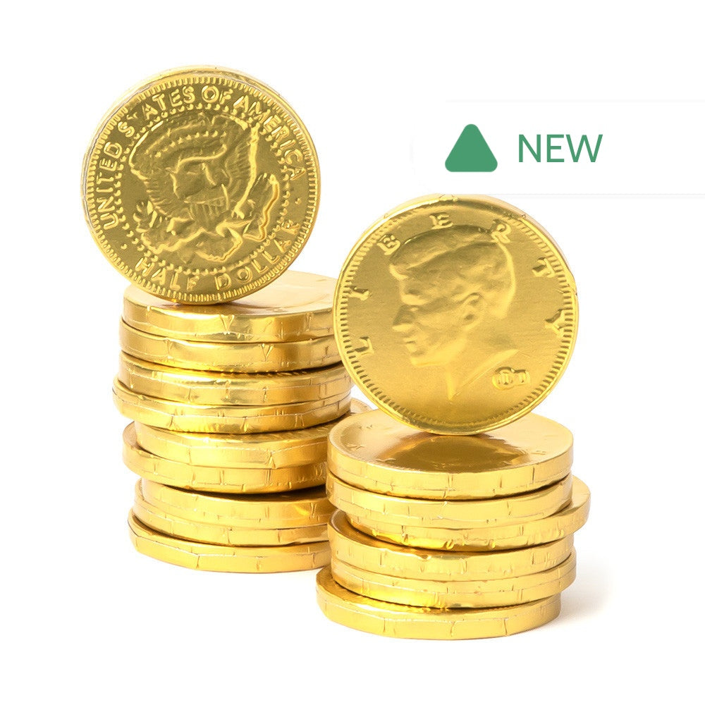 Wholesale Müttenberg Candy Gold Foil Kennedy Coins 1.5”- Bulk