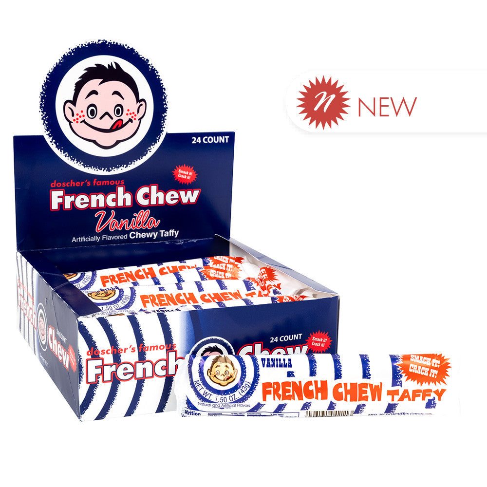 Wholesale French Chew Vanilla Taffy Bar 1.62 Oz- Bulk