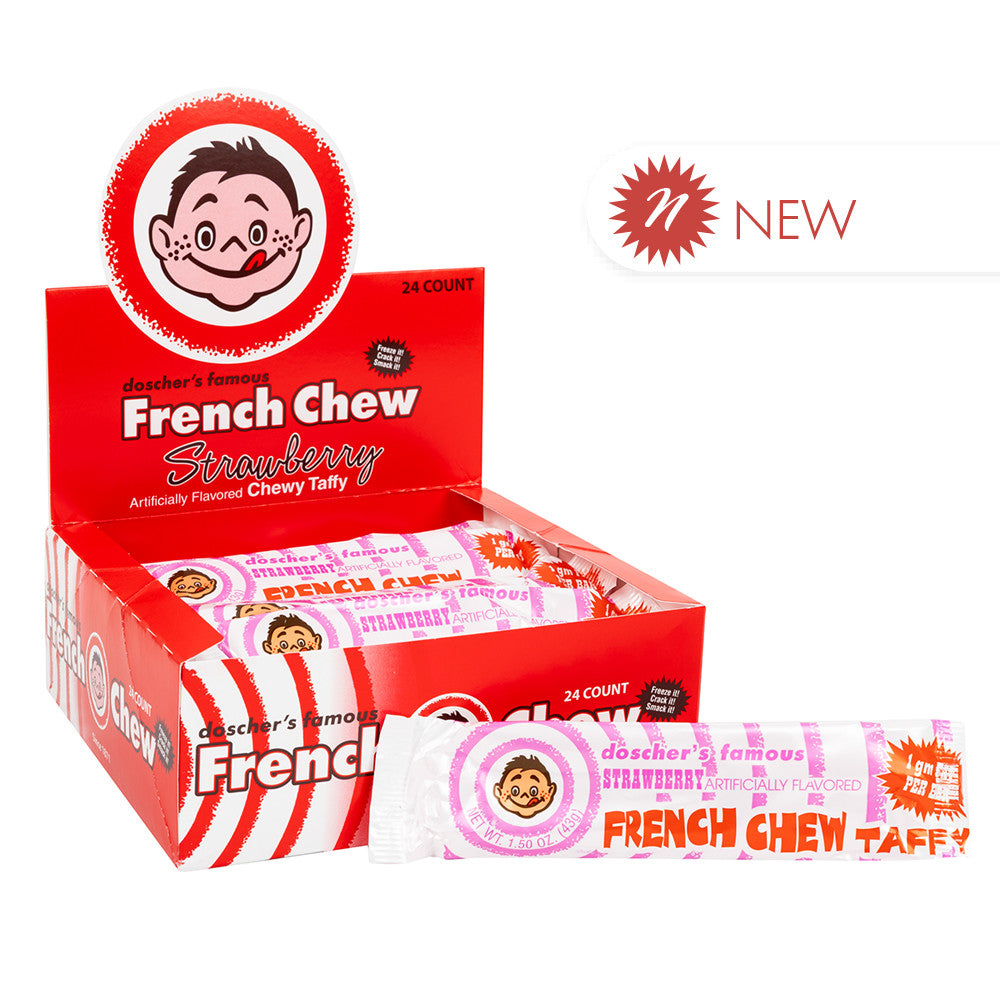 Wholesale French Chew Strawberry Taffy Bar 1.62 Oz- Bulk