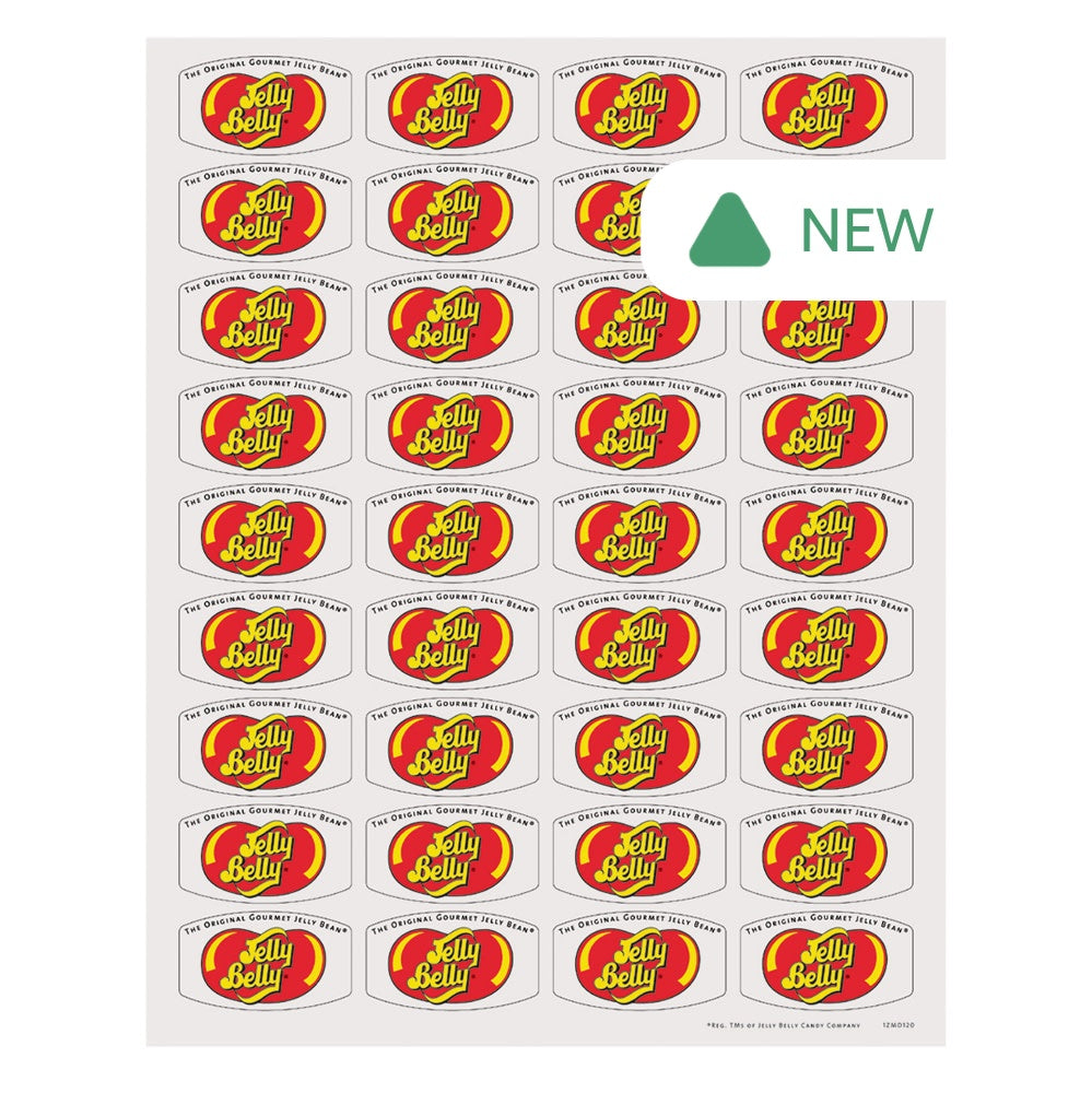 Wholesale Jelly Belly Logo Stickers 36 Count Sheet- Bulk